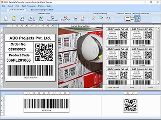 Screenshot of Inventory Barcode Printing Software