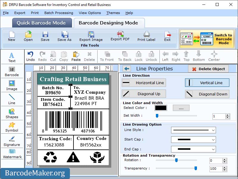 Windows 7 Inventory Barcode Maker Application 6.8 full