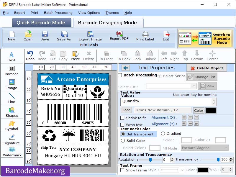 Screenshot of Barcode Maker Applications