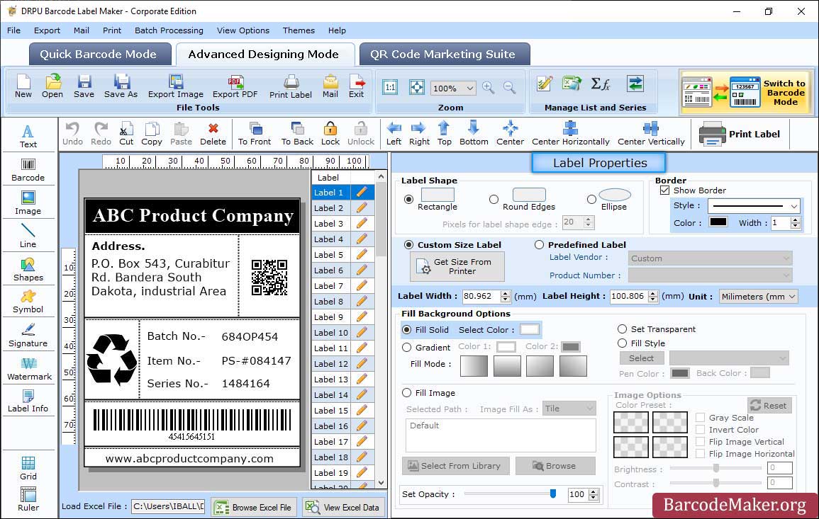 Label Properties