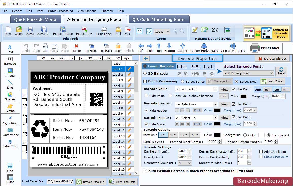 Barcode Maker Software - Corporate Edition