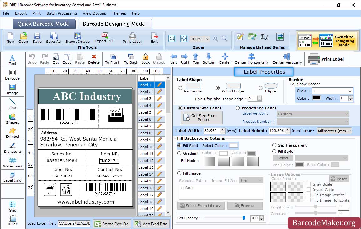 Label Properties