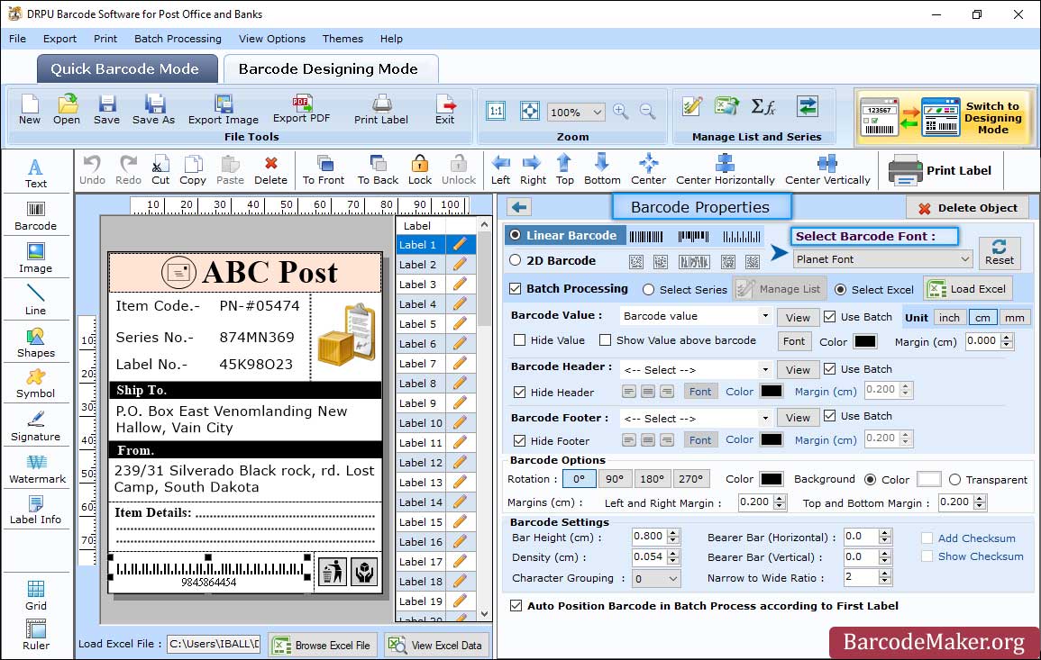 Post Office Barcode