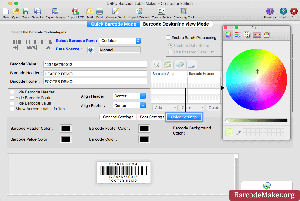 Mac Barcode Maker Software - Corporate Edition