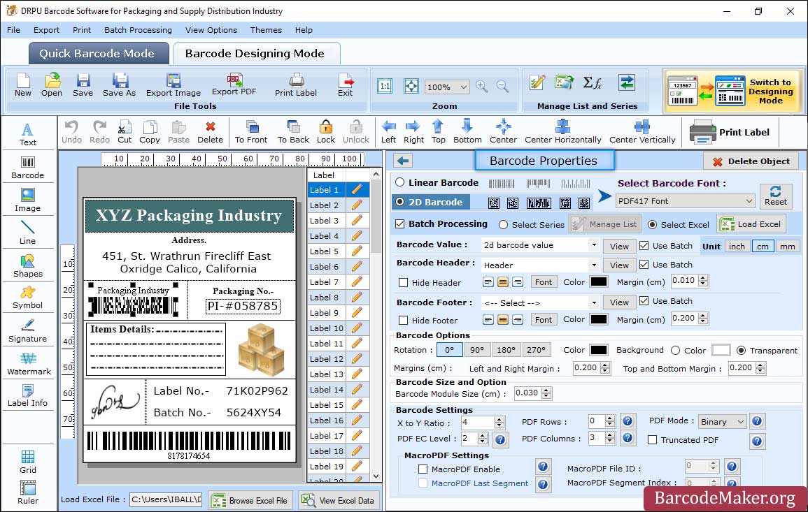 Barcode Maker Software for Distribution Industry