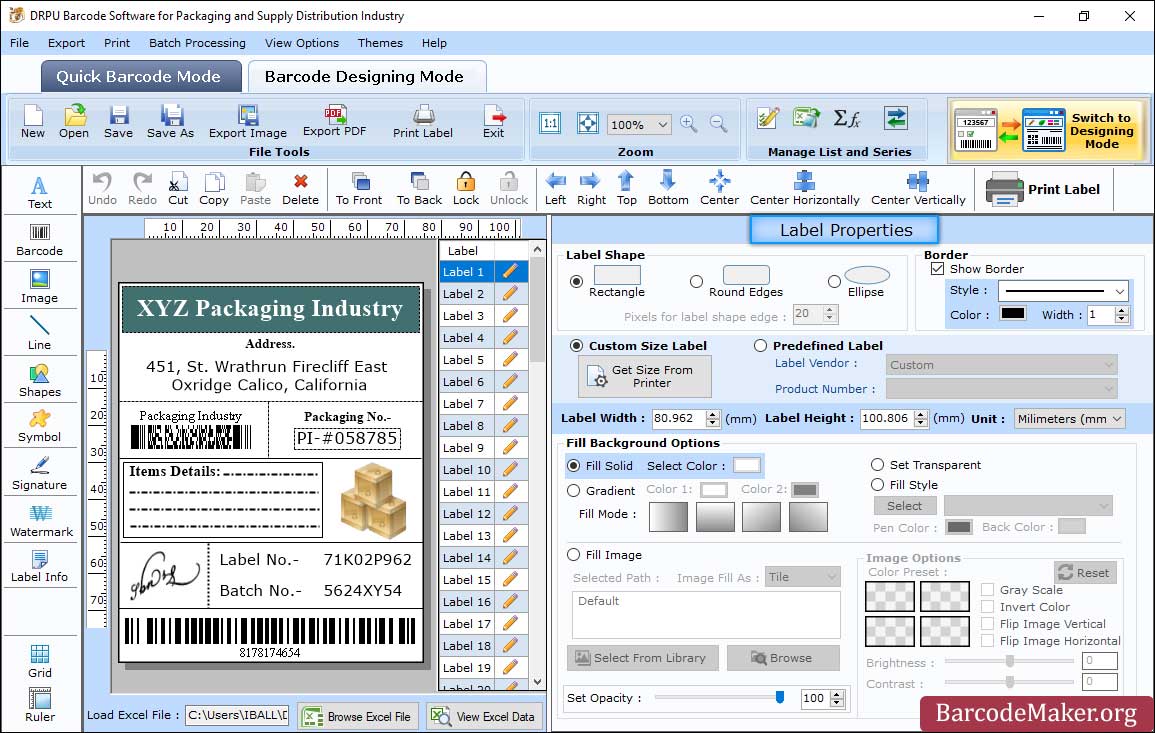 Label Properties