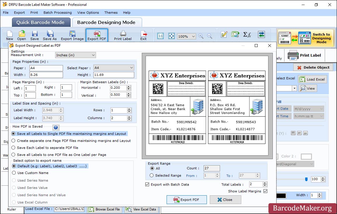 Barcode Maker Software - Professional