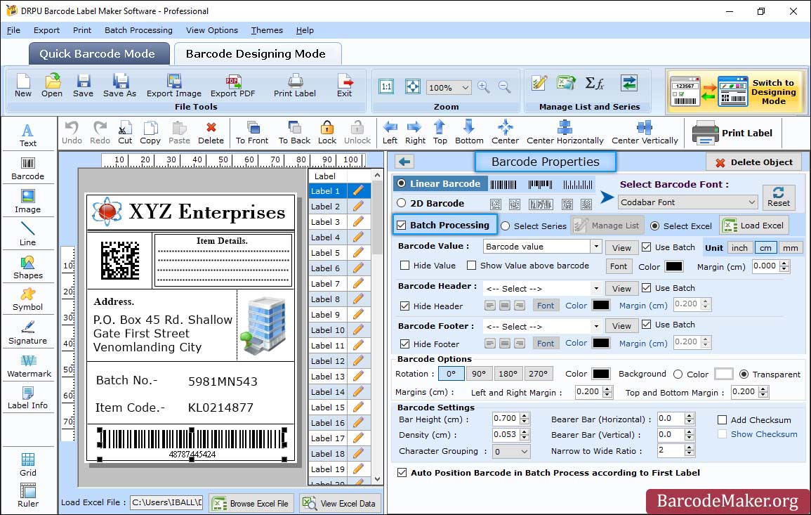 Barcode Properties