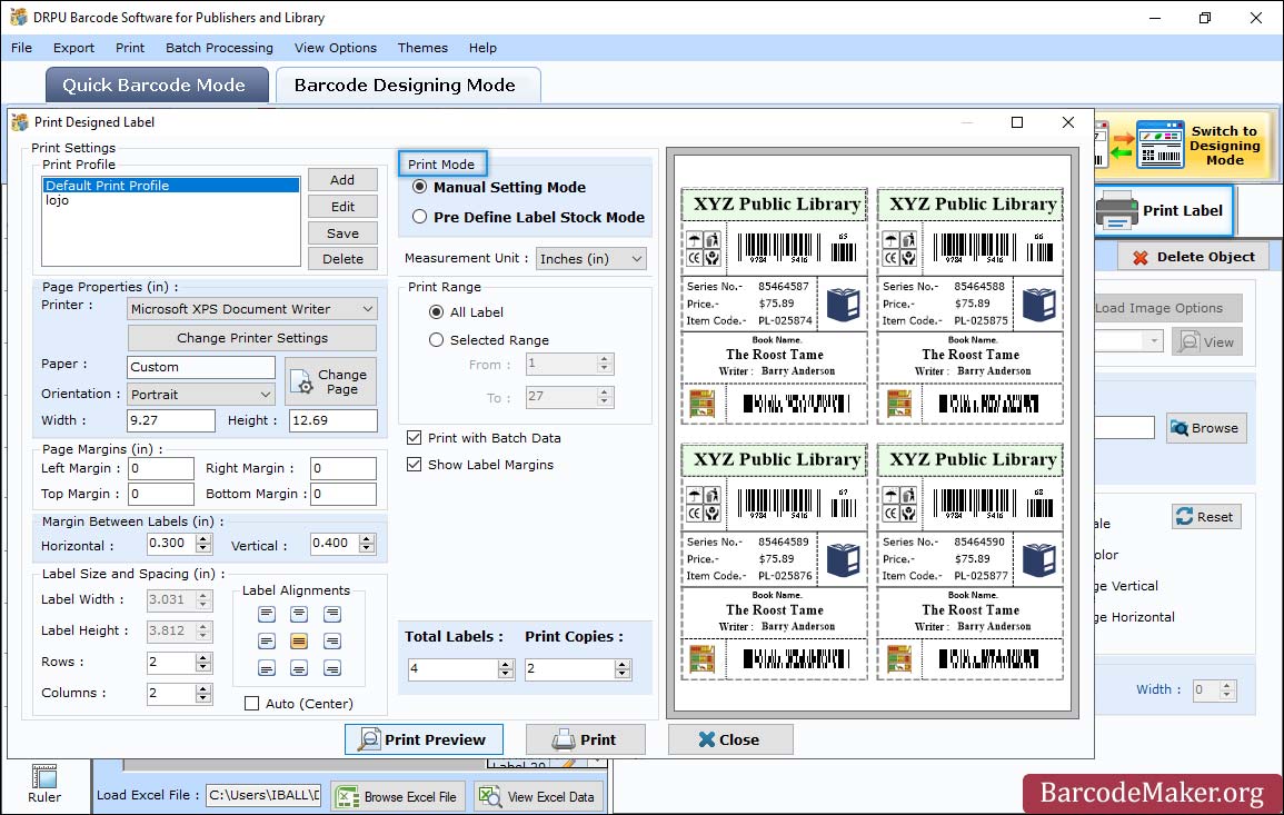 Barcode Print Preview