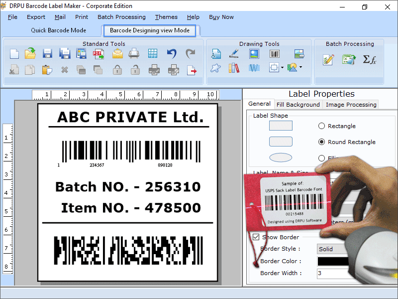 Screenshot of Barcode Label Maker Software