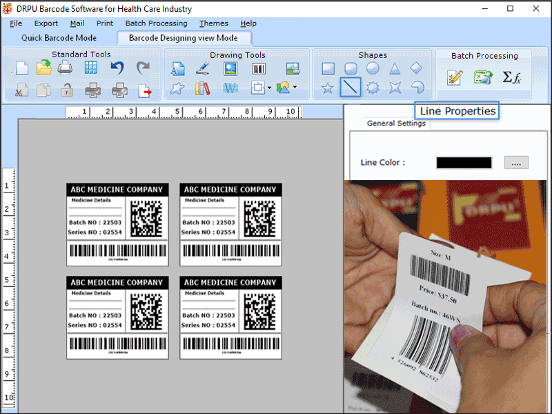 Screenshot of Pharmaceutical Label & Barcode Software