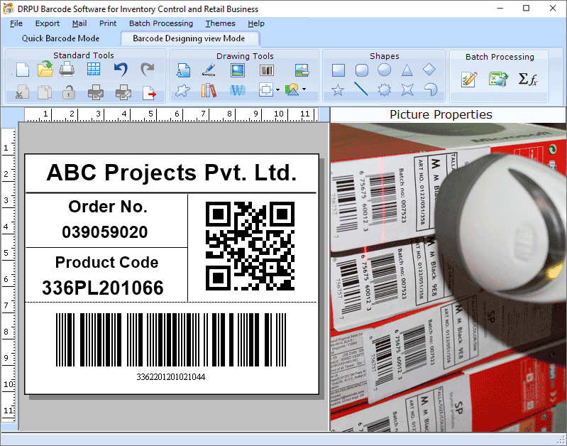 Screenshot of Barcode Printing Software for Inventory