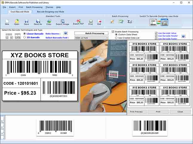 Screenshot of Publisher Barcode Labeling Software