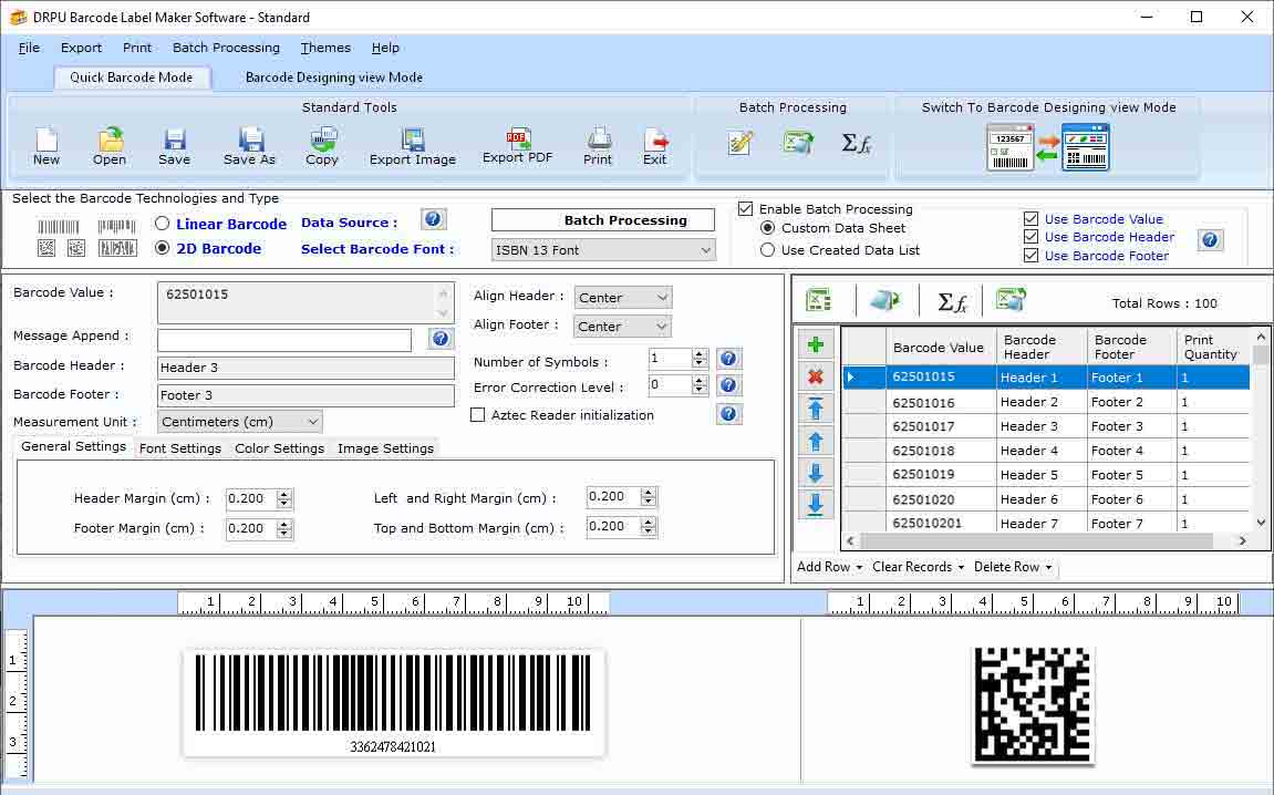 Screenshot of Barcode Labeling Software