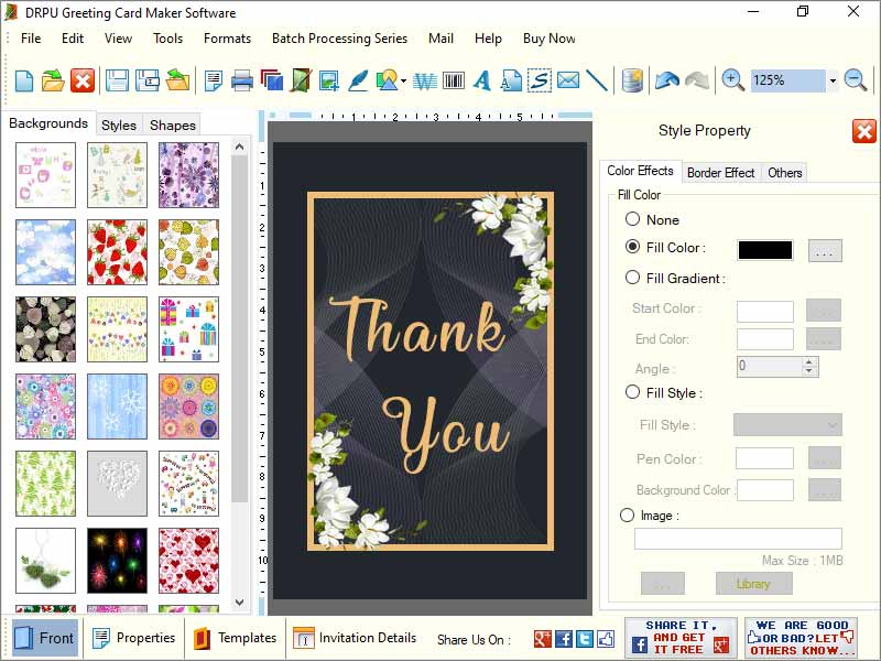 Screenshot of Festival Wishing Card Creator Software