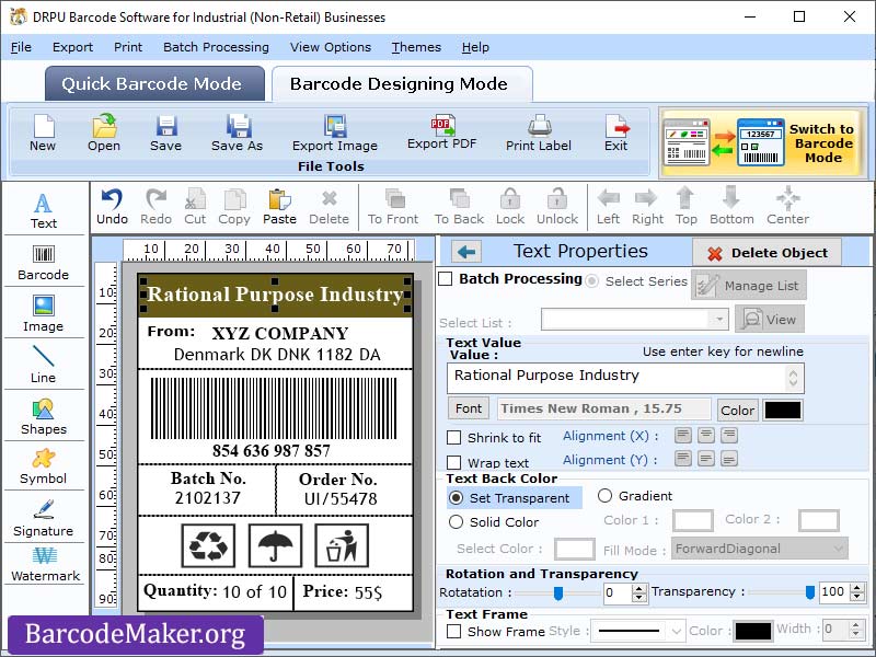 Manufacturing Barcode Generator Windows 11 download