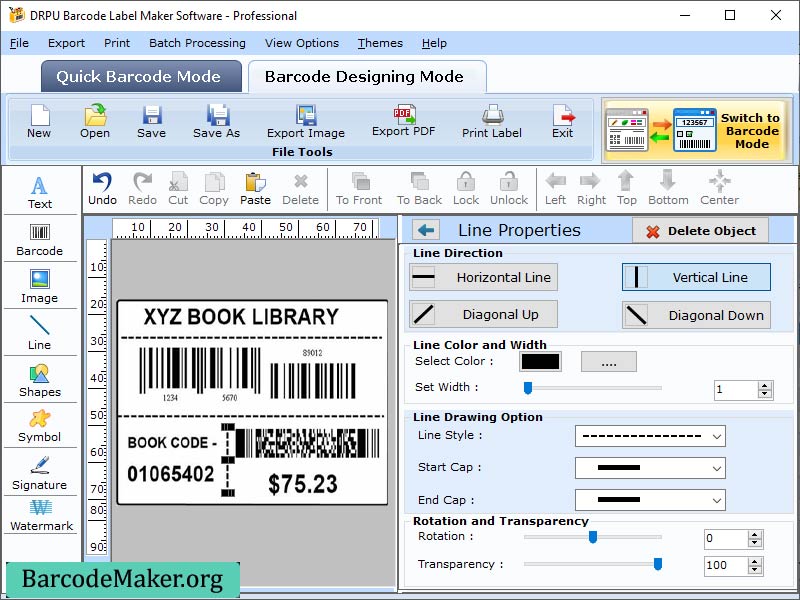 Barcode, maker, publisher, font, software, label, marker, image, text, ellipse, line, rectangle, circle, pencil, star, shape, size, mass, coupons, sticker, image,   object, constant, sequential, random, constant, ribbon,  linear, 2D, OS, Windows